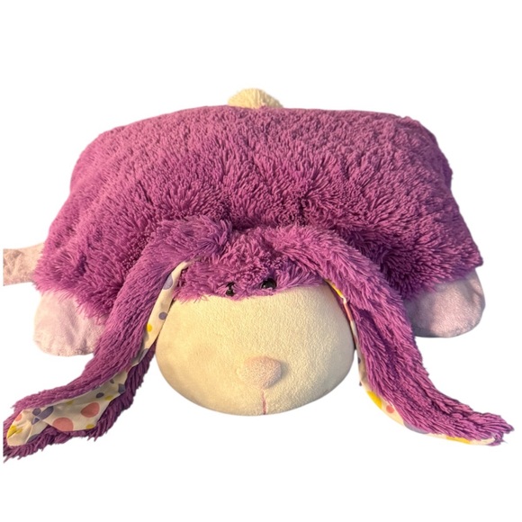 Pillow Pets Bunny Plush Purple Polka Dots Ears Stuffed Animal Soft Pillow 18” - Picture 1 of 4